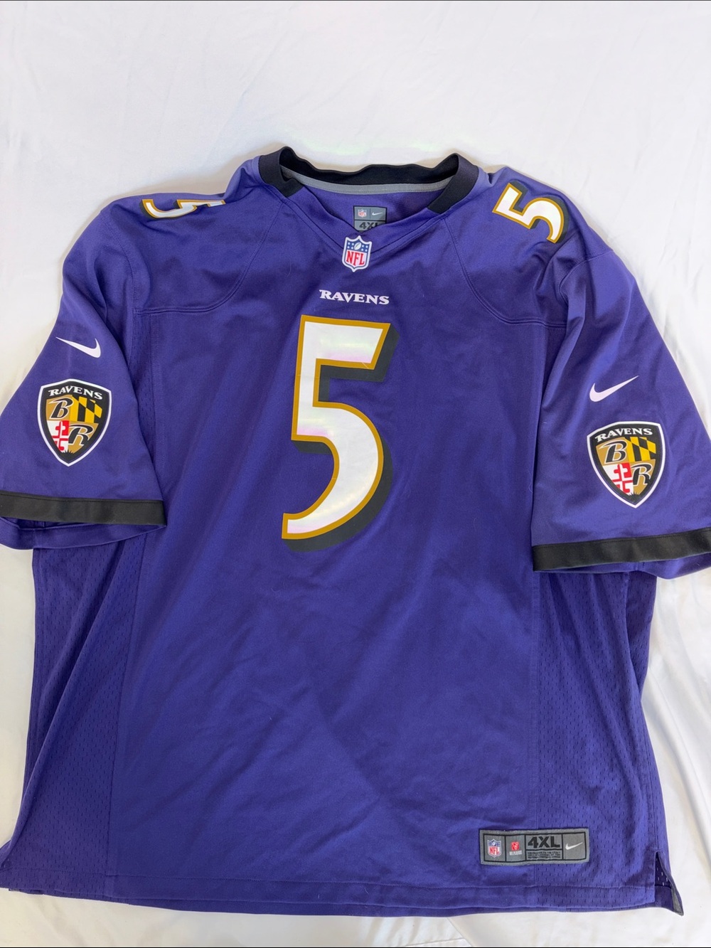 Nike NFL Baltimore Ravens Joe Flacco #5 Jersey Purple 4XL
